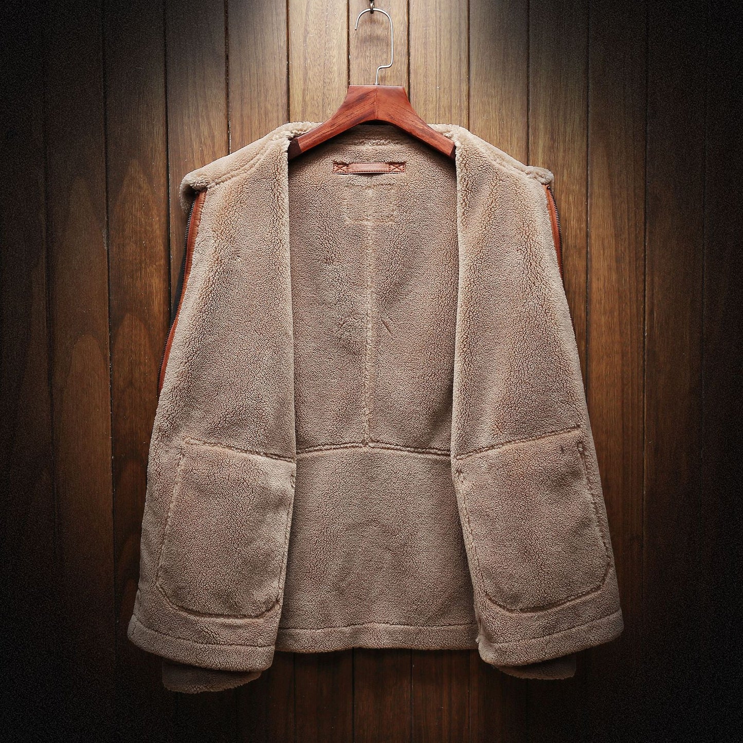 Cross-border foreign trade men's large size casual fur one deer fleece stitching plus velvet leather jacket jacket PY1447